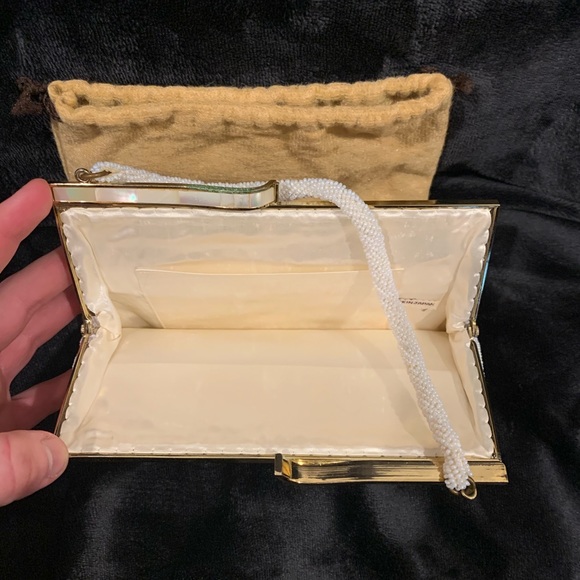 Vintage 1920s Ivory Beaded Evening Bag - Picture 2 of 3